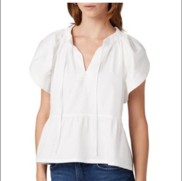 Joe's Jeans adelyn cotton poplin flutter baby doll peasant top XL - Picture 1 of 10